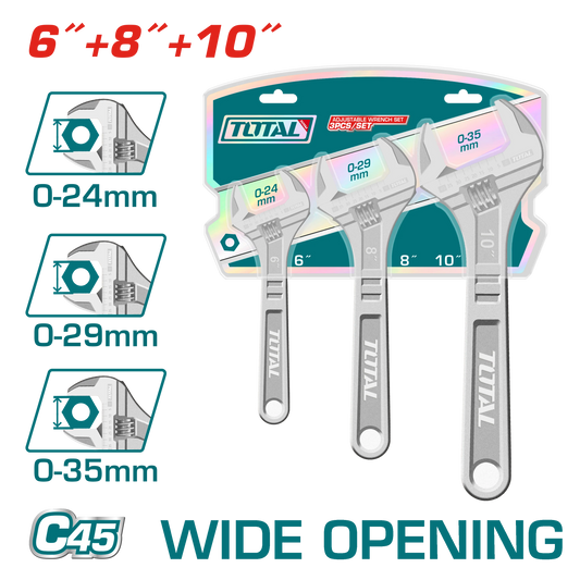ADJUSTABLE WRENCH SET 3PCS/SET THTK1013